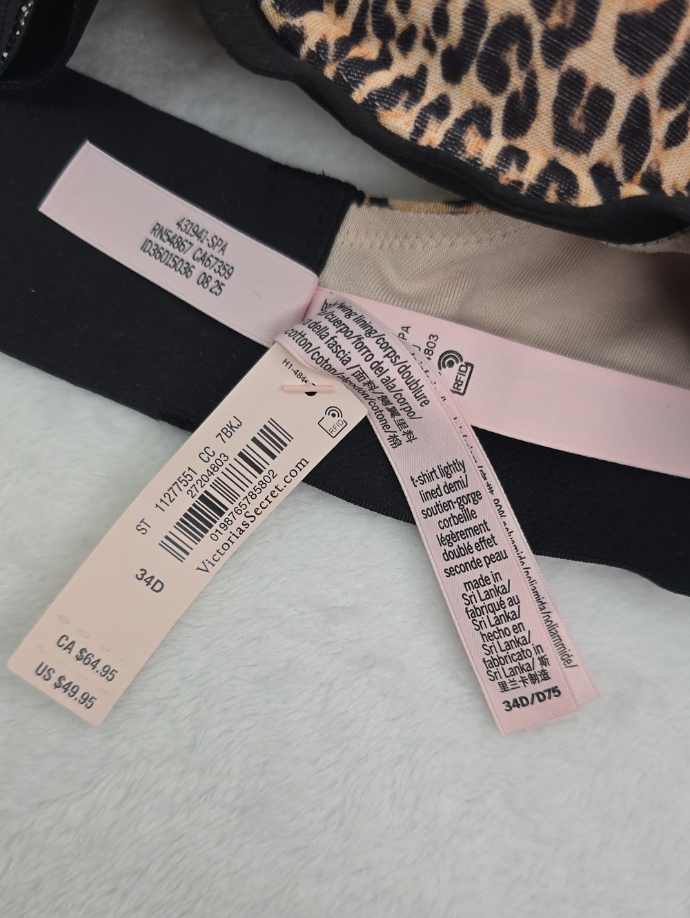 Victoria's Secret The T-Shirt Shine Patch Lightly Lined Demi Bra Sz 34D NWT - Picture 6 of 6